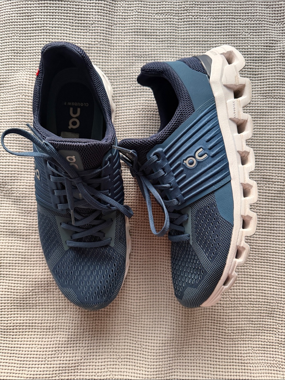 On Running Men's Blue Cloud Sneakers with White Sole